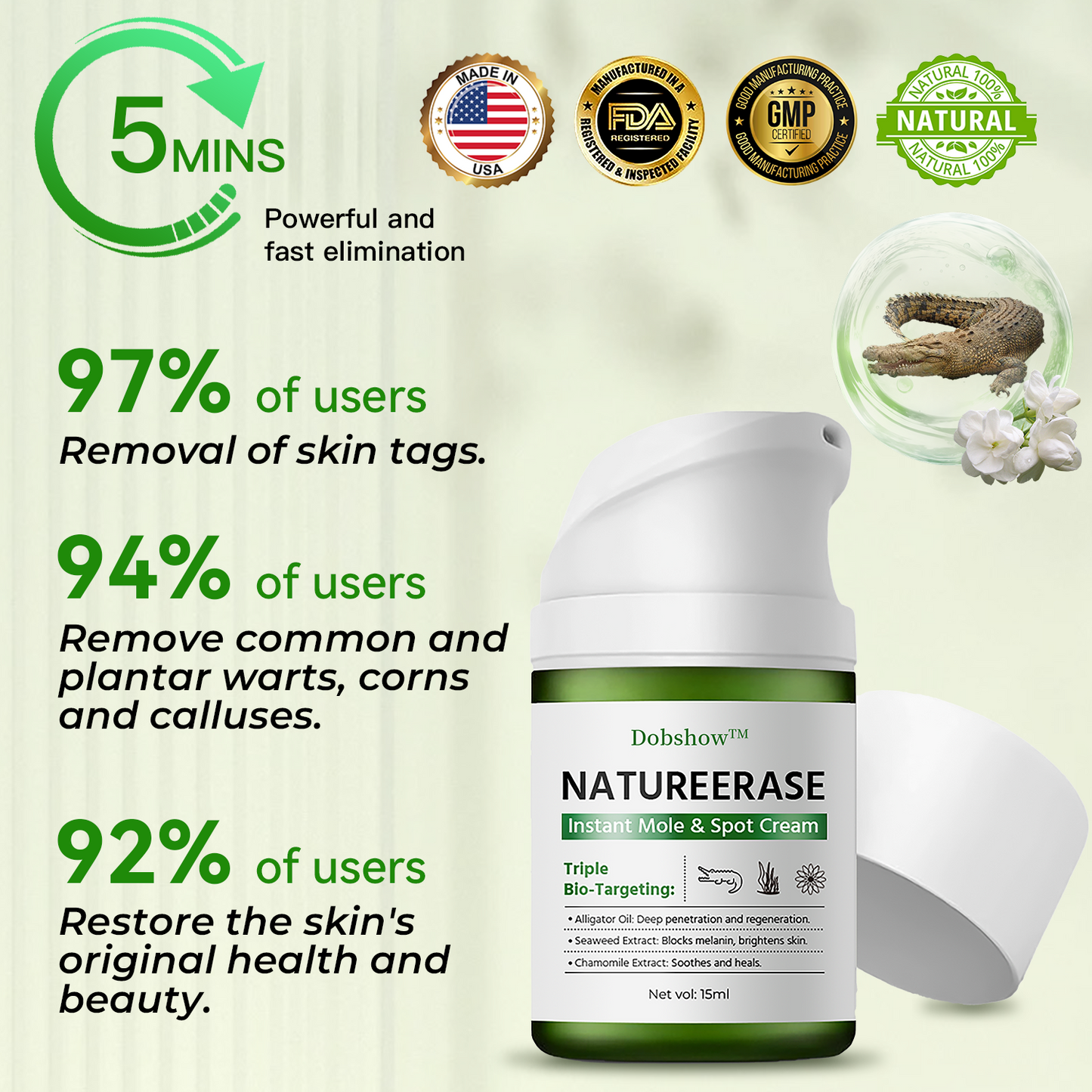 ✅ Official store: Dobshow™ NatureErase Instant Mole & Spot Cream