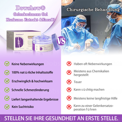 Dowshow® Gelenkschmerz Gel—— Kurkuma Extrakt & Emuöl  👨‍⚕️Anerkannt von der Deutschen Gesellschaft für Orthopädie und Unfallchirurgie （DGOU）👨‍⚕️